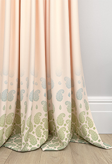 Petal & Block Paisley Mist, Neem - Made to Measure Curtains